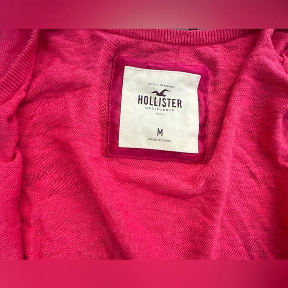 Y2K Hollister Hot Pink Tiered Ruffle Cardigan Sweater Women’s size Medium - Picture 5 of 9